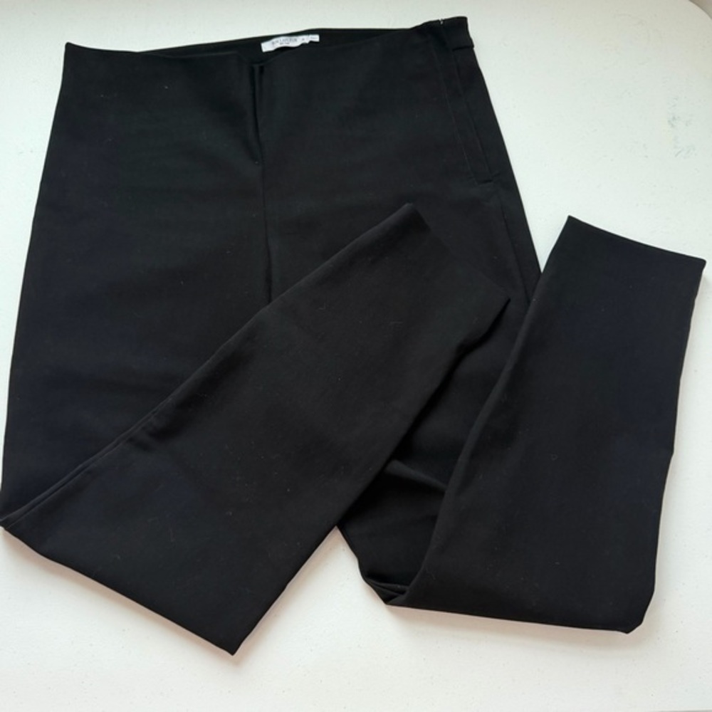 MM LAFLEUR Elegant Stretch‎ Black Pants Side Zip Ankle Slit Career Office 14/16